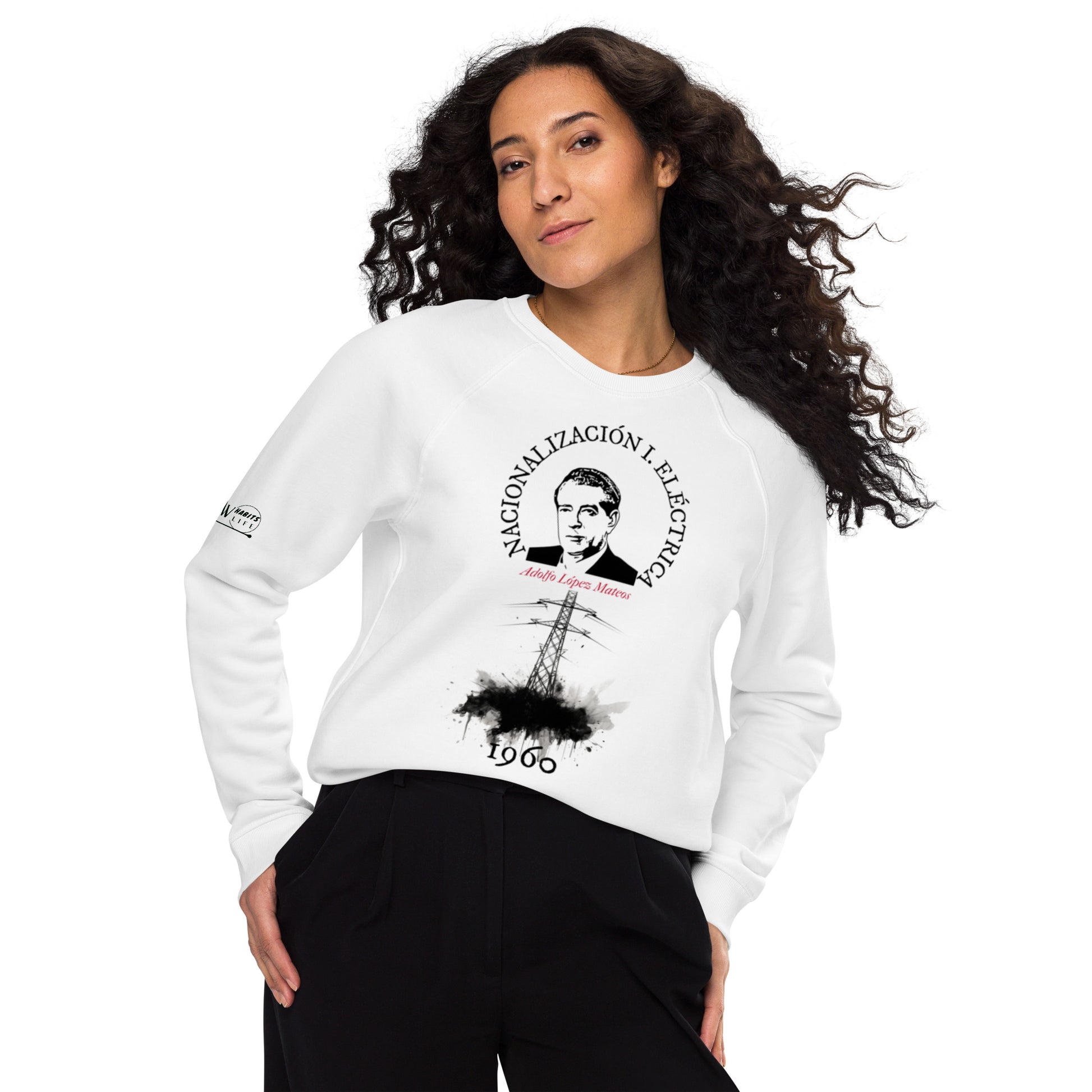 Lopez Mateos organic raglan sweatshirt woman 2