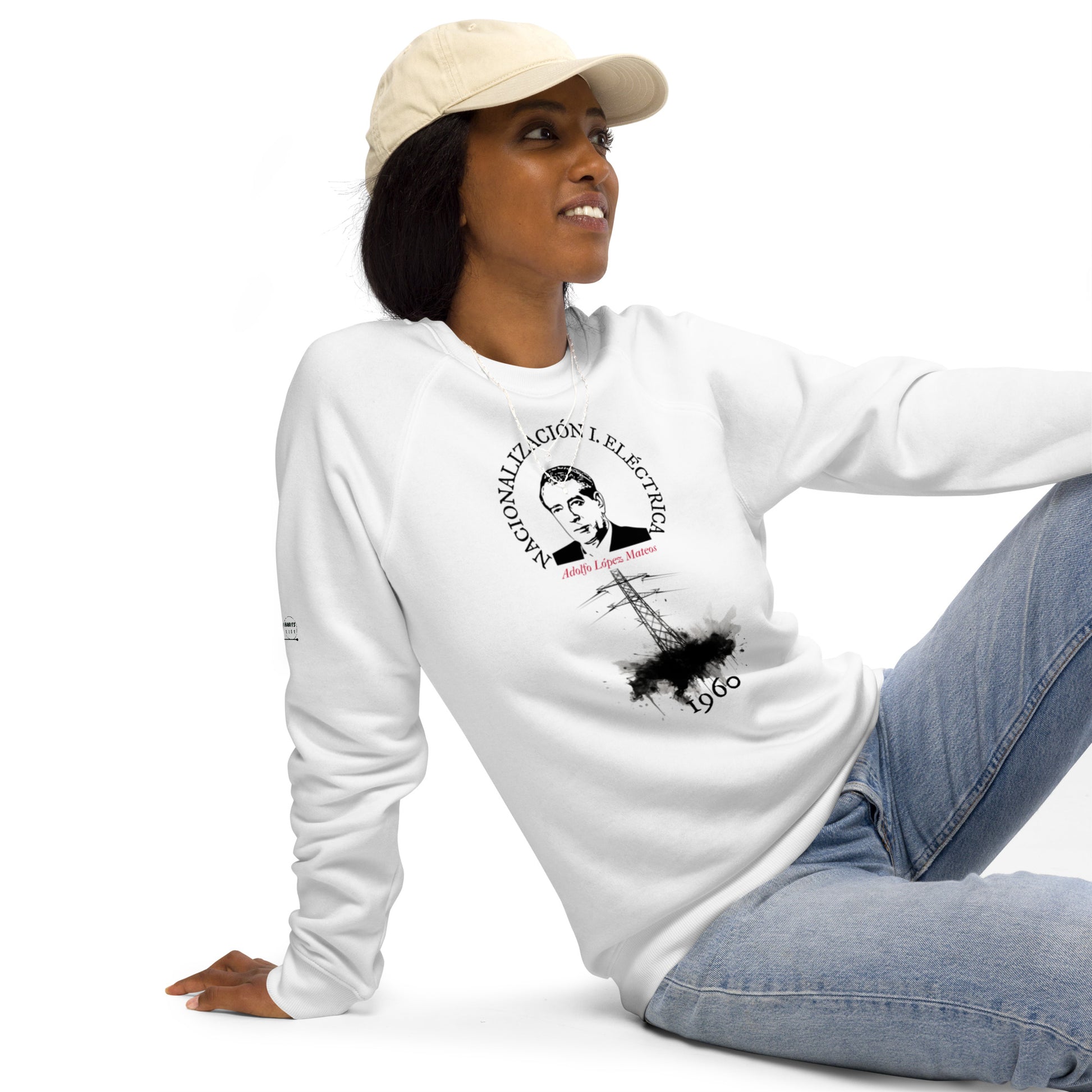 Lopez Mateos organic raglan sweatshirt woman 3