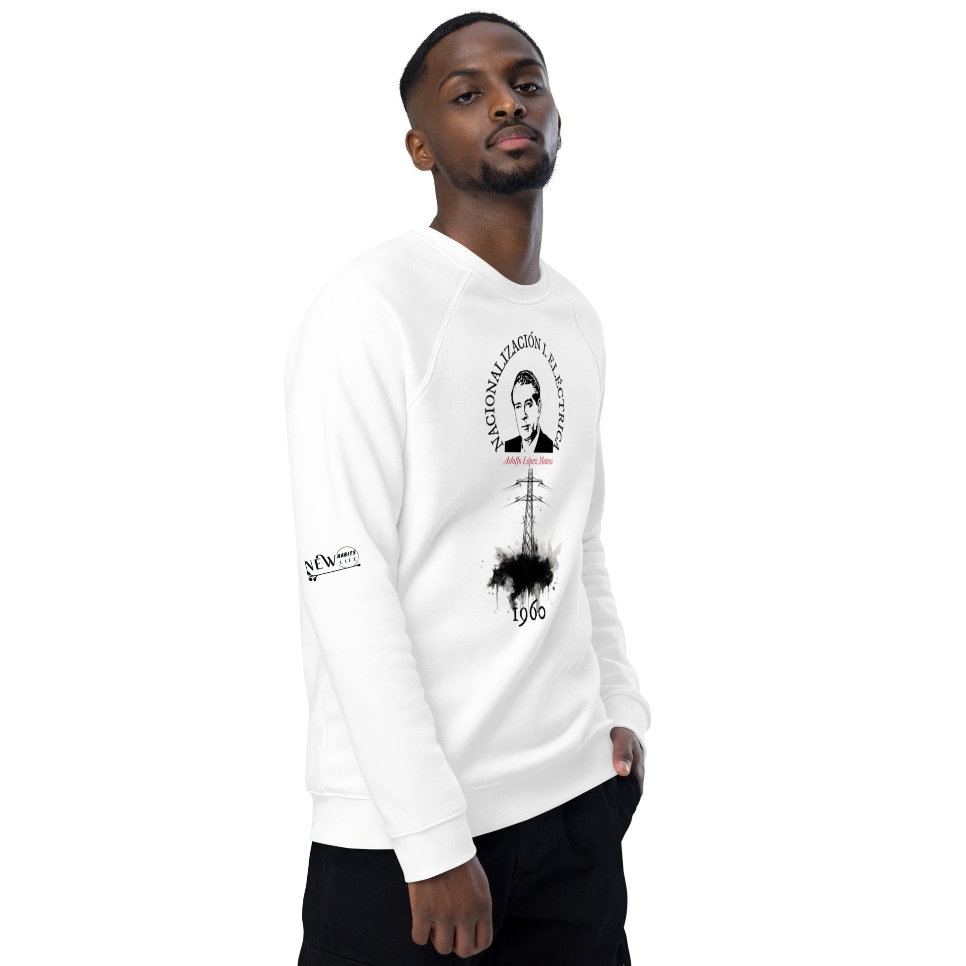 Lopez Mateos organic raglan sweatshirt man right side