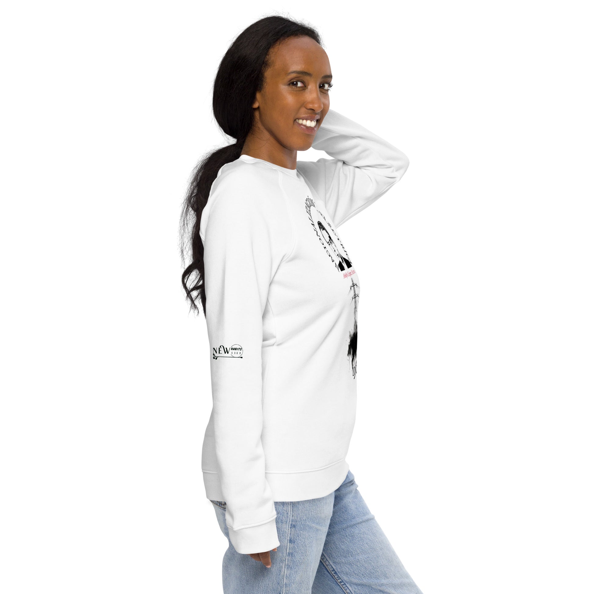 Lopez Mateos organic raglan sweatshirt woman right side