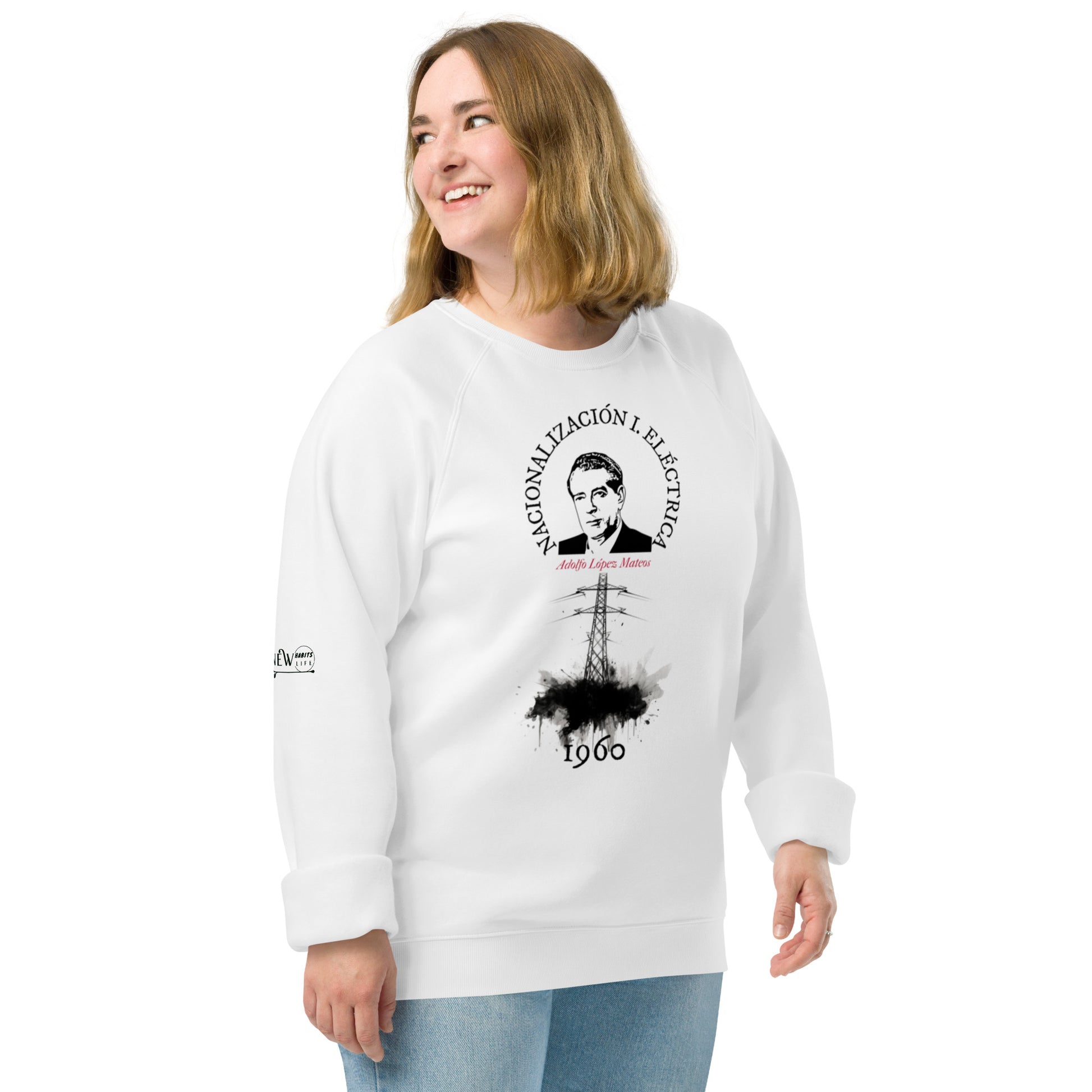 Lopez Mateos organic raglan sweatshirt woman 3 front 