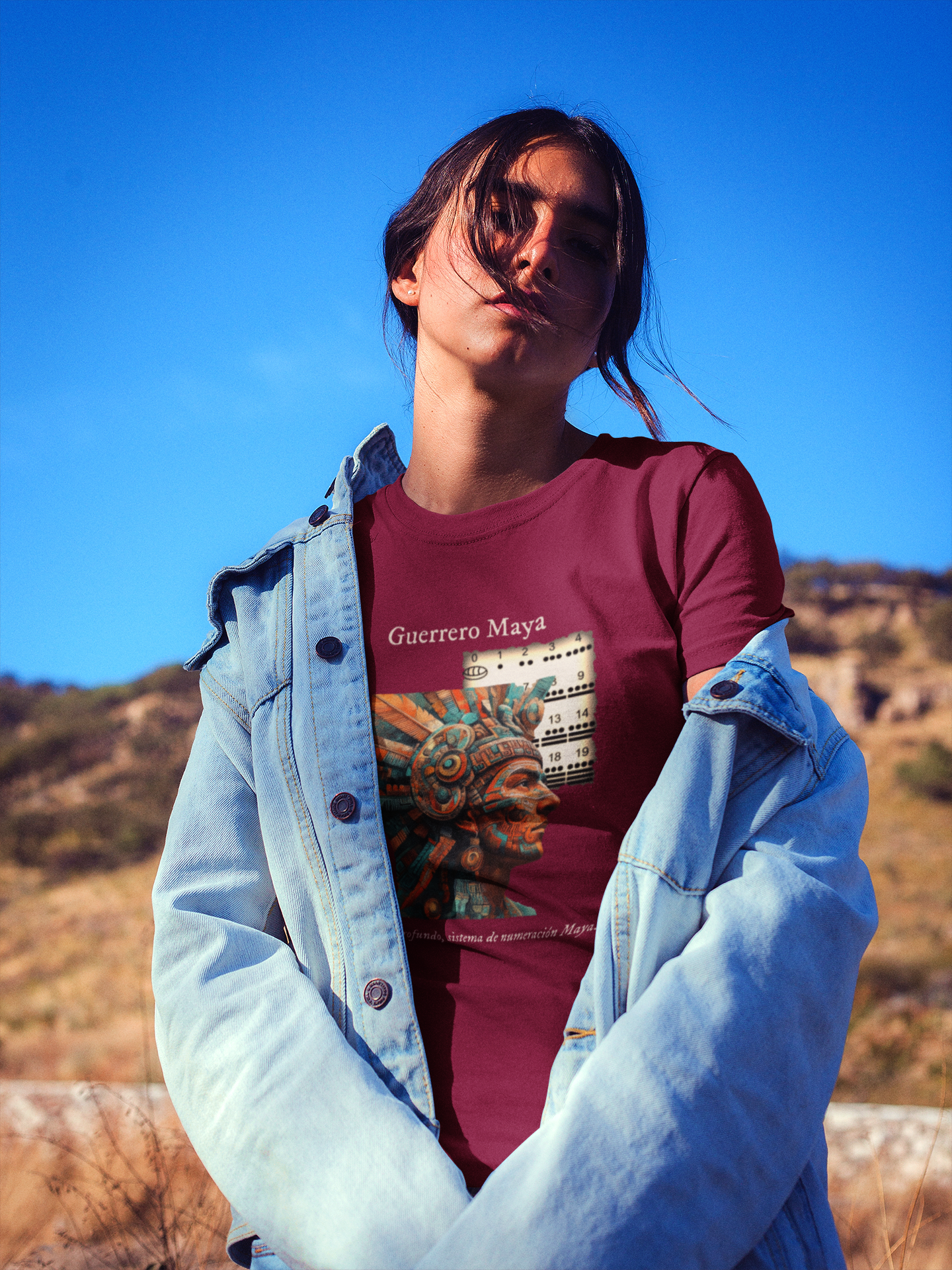 Guerrero Maya - Playera de algodón unisex, colores obscuros